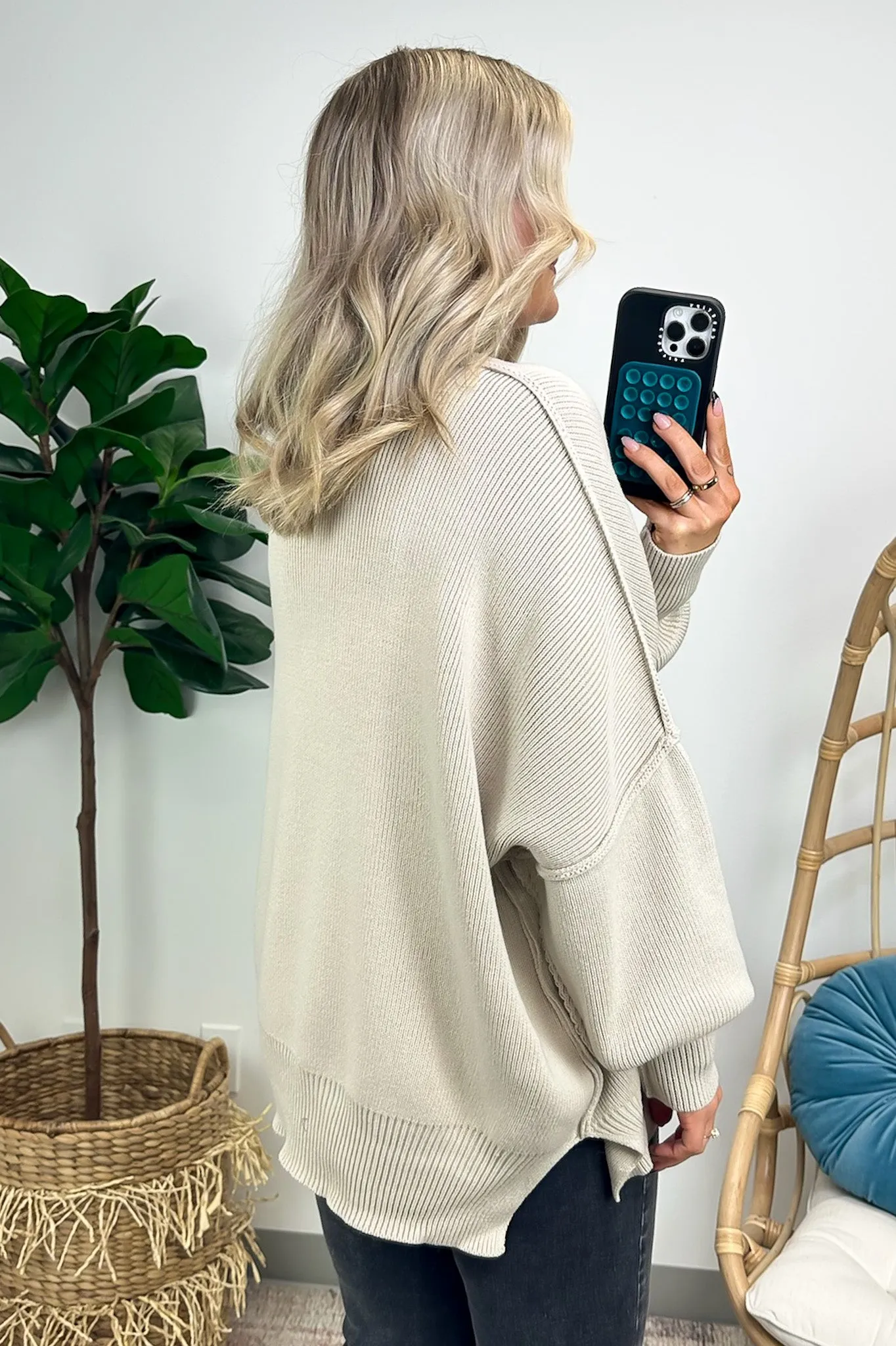 Simple Street Side Slit Oversized Sweater - BACK IN STOCK