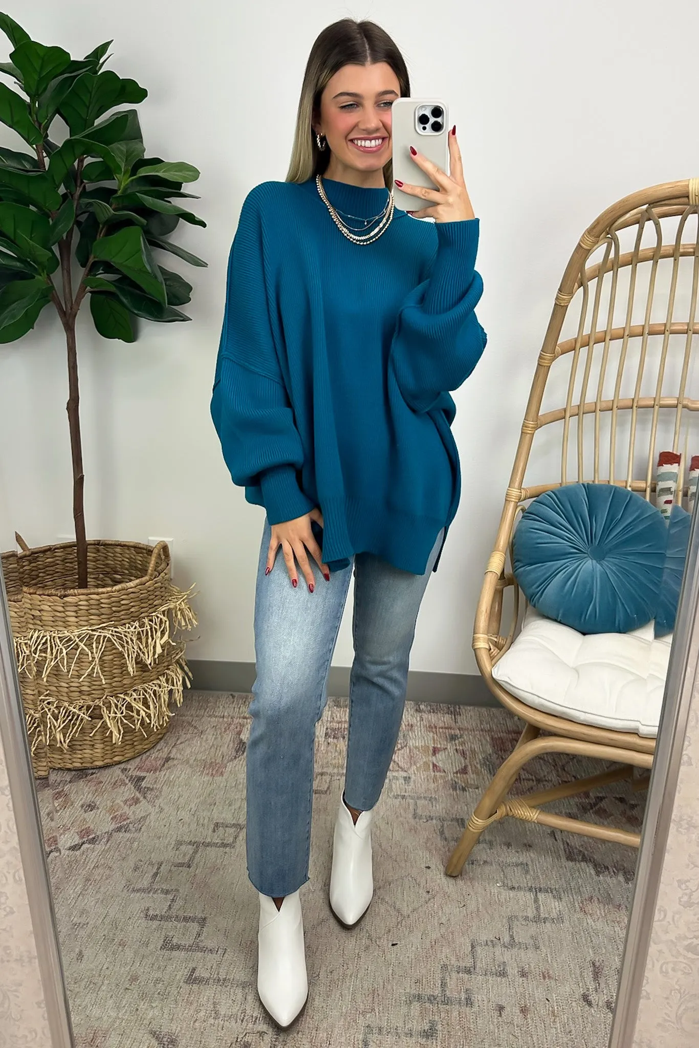 Simple Street Side Slit Oversized Sweater - BACK IN STOCK