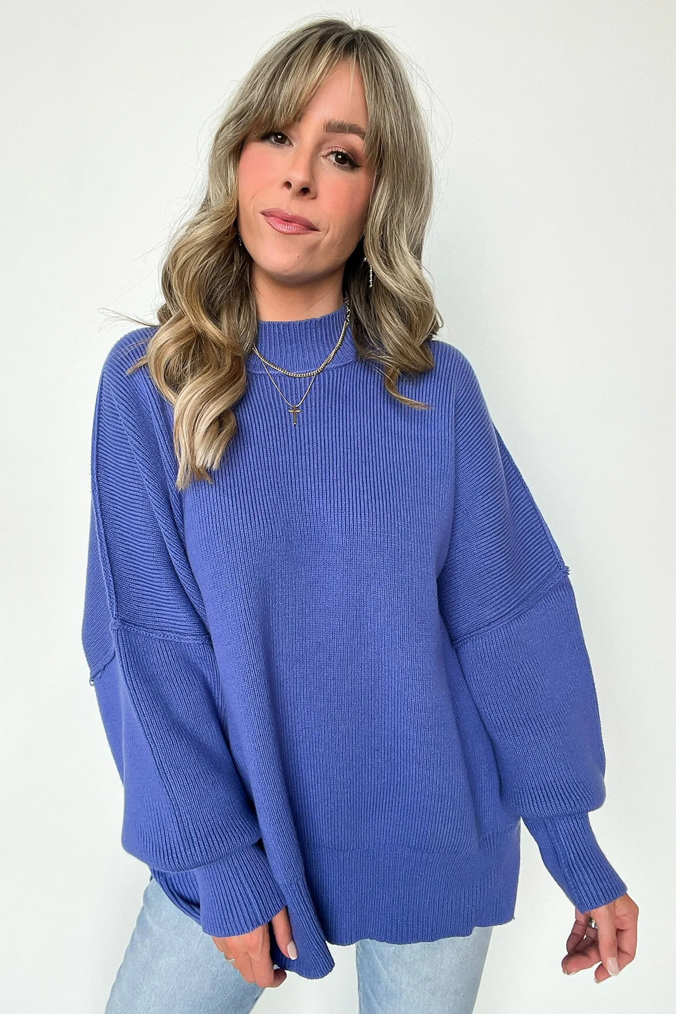 Simple Street Side Slit Oversized Sweater - BACK IN STOCK
