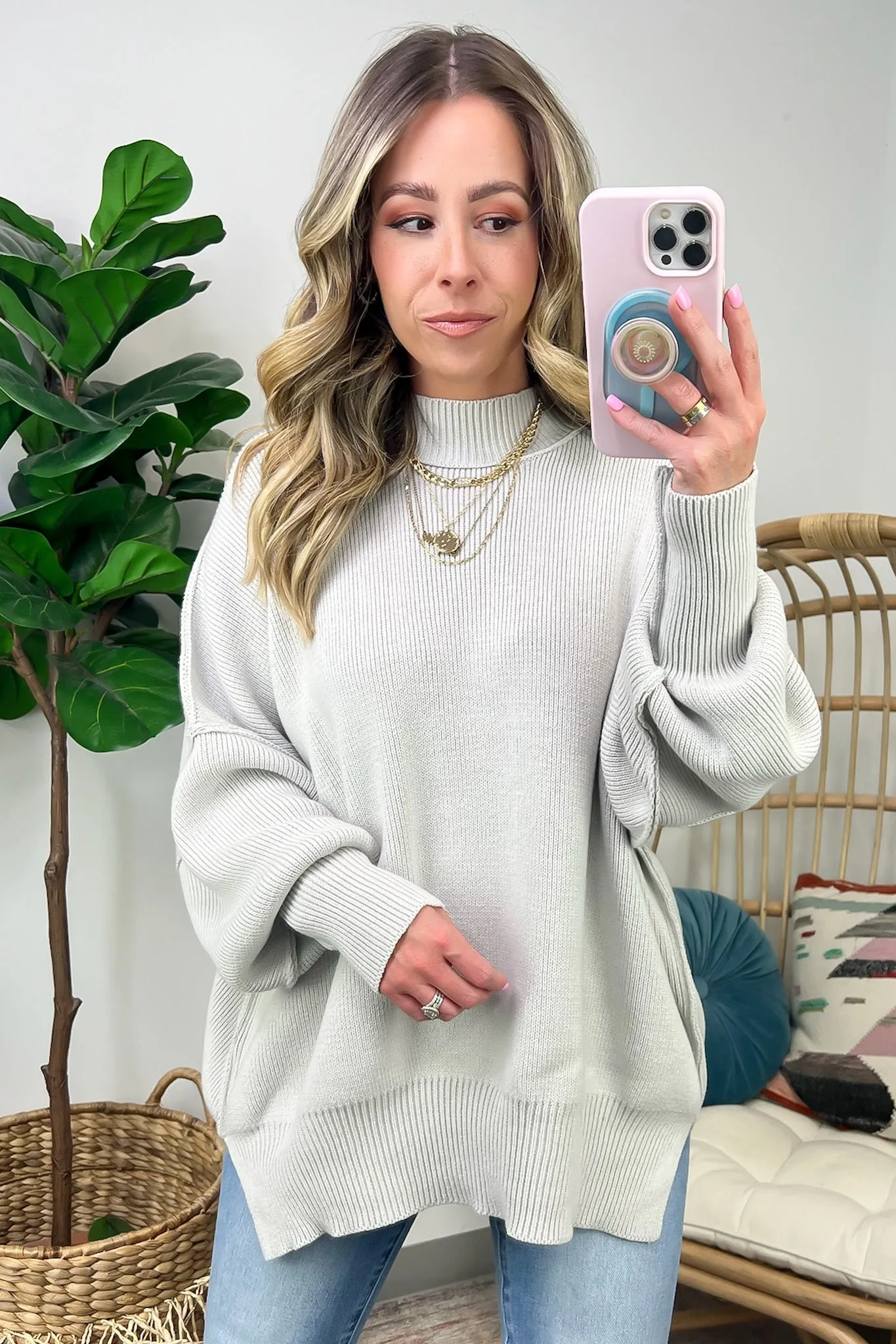 Simple Street Side Slit Oversized Sweater - BACK IN STOCK