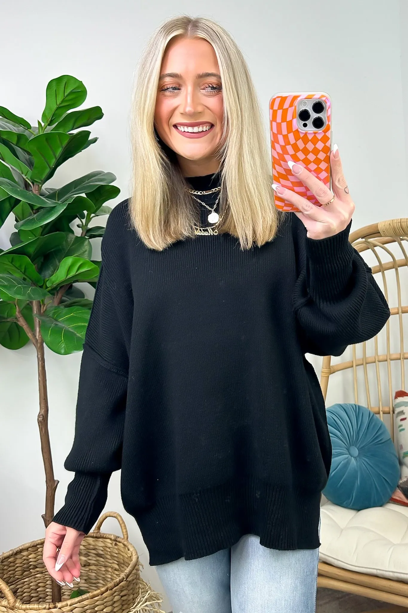 Simple Street Side Slit Oversized Sweater - BACK IN STOCK