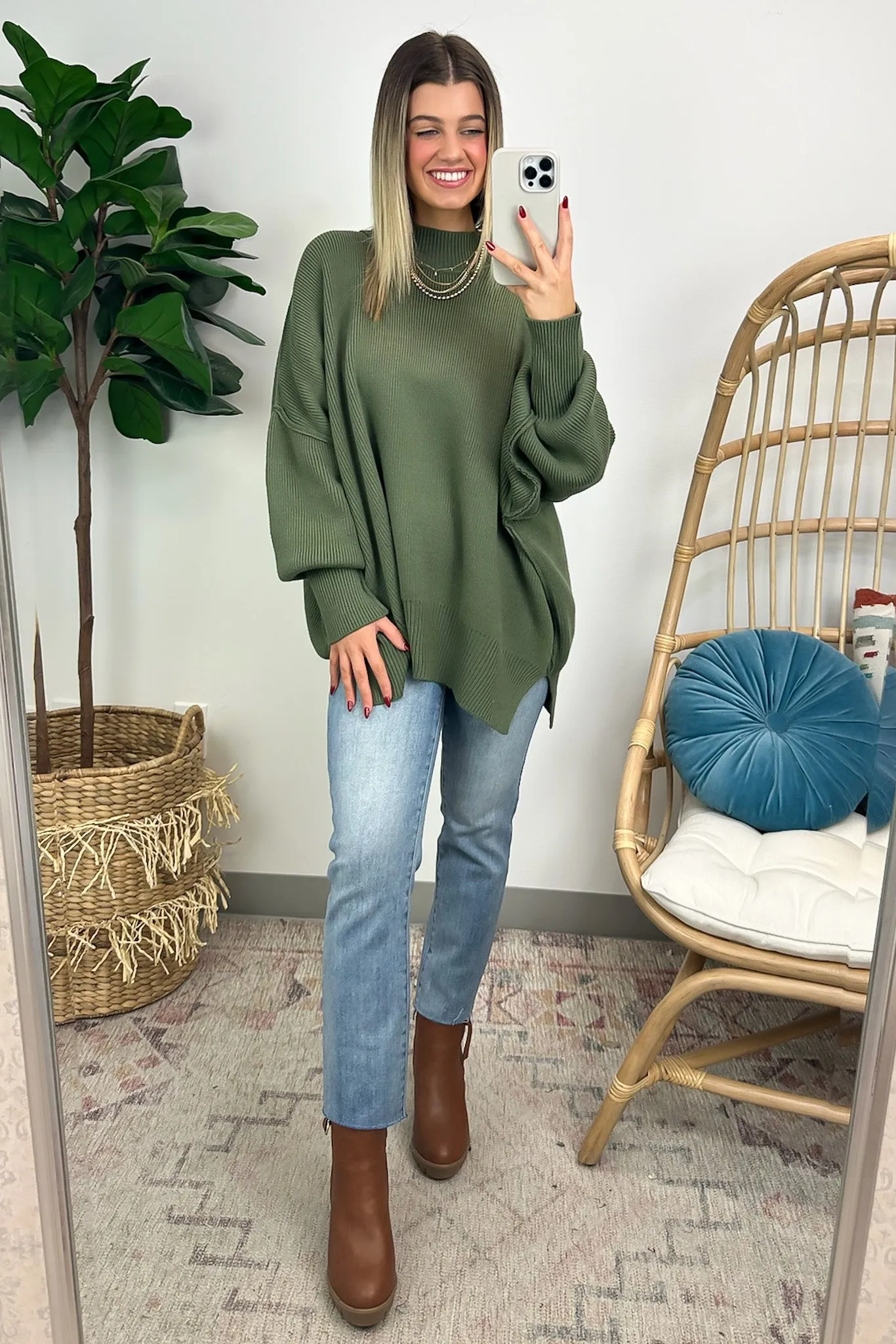 Simple Street Side Slit Oversized Sweater - BACK IN STOCK