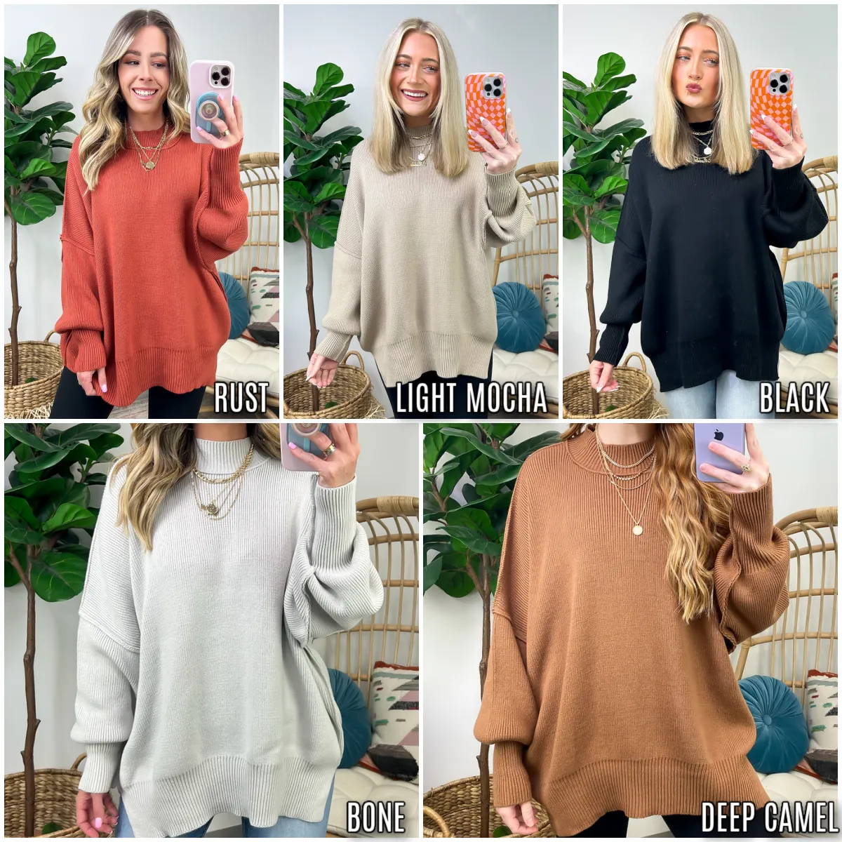 Simple Street Side Slit Oversized Sweater - BACK IN STOCK
