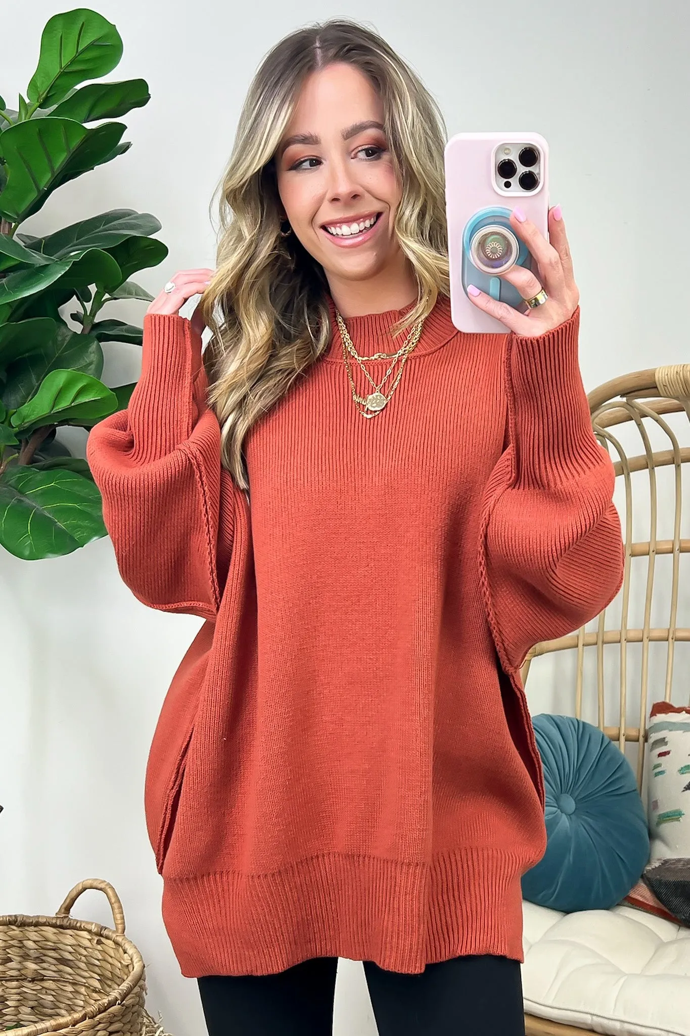 Simple Street Side Slit Oversized Sweater - BACK IN STOCK