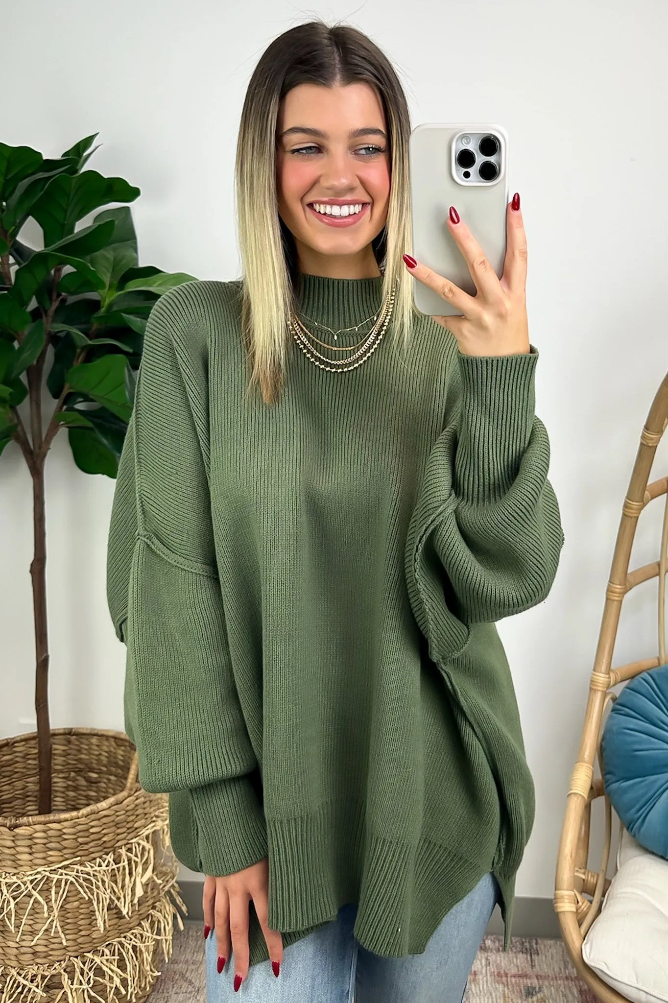 Simple Street Side Slit Oversized Sweater - BACK IN STOCK