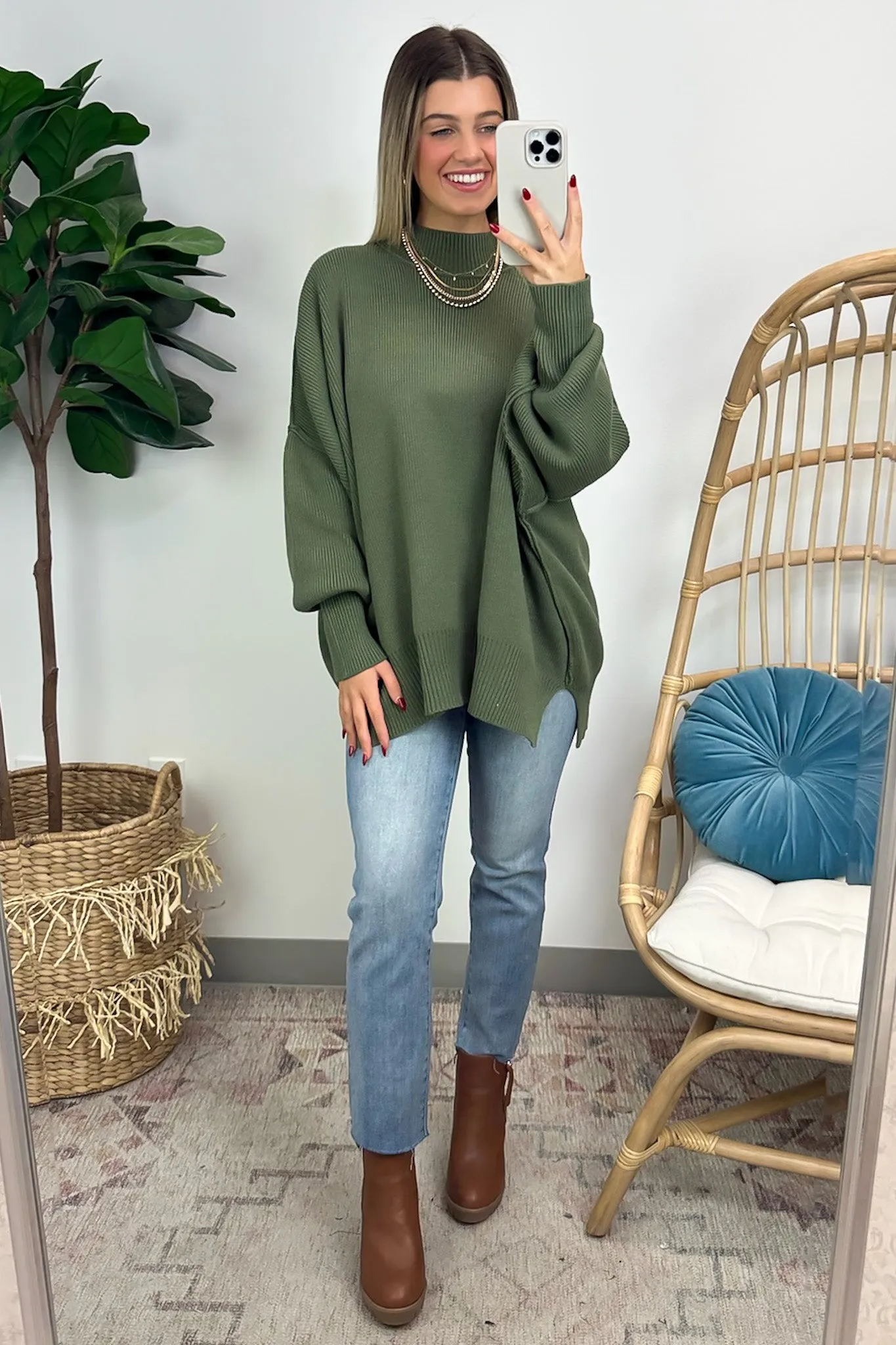 Simple Street Side Slit Oversized Sweater - BACK IN STOCK