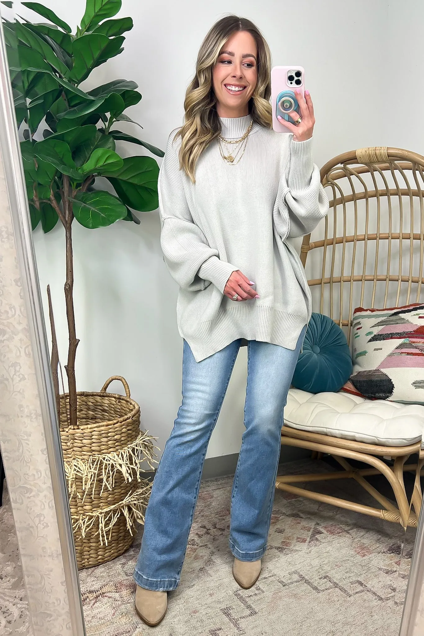 Simple Street Side Slit Oversized Sweater - BACK IN STOCK
