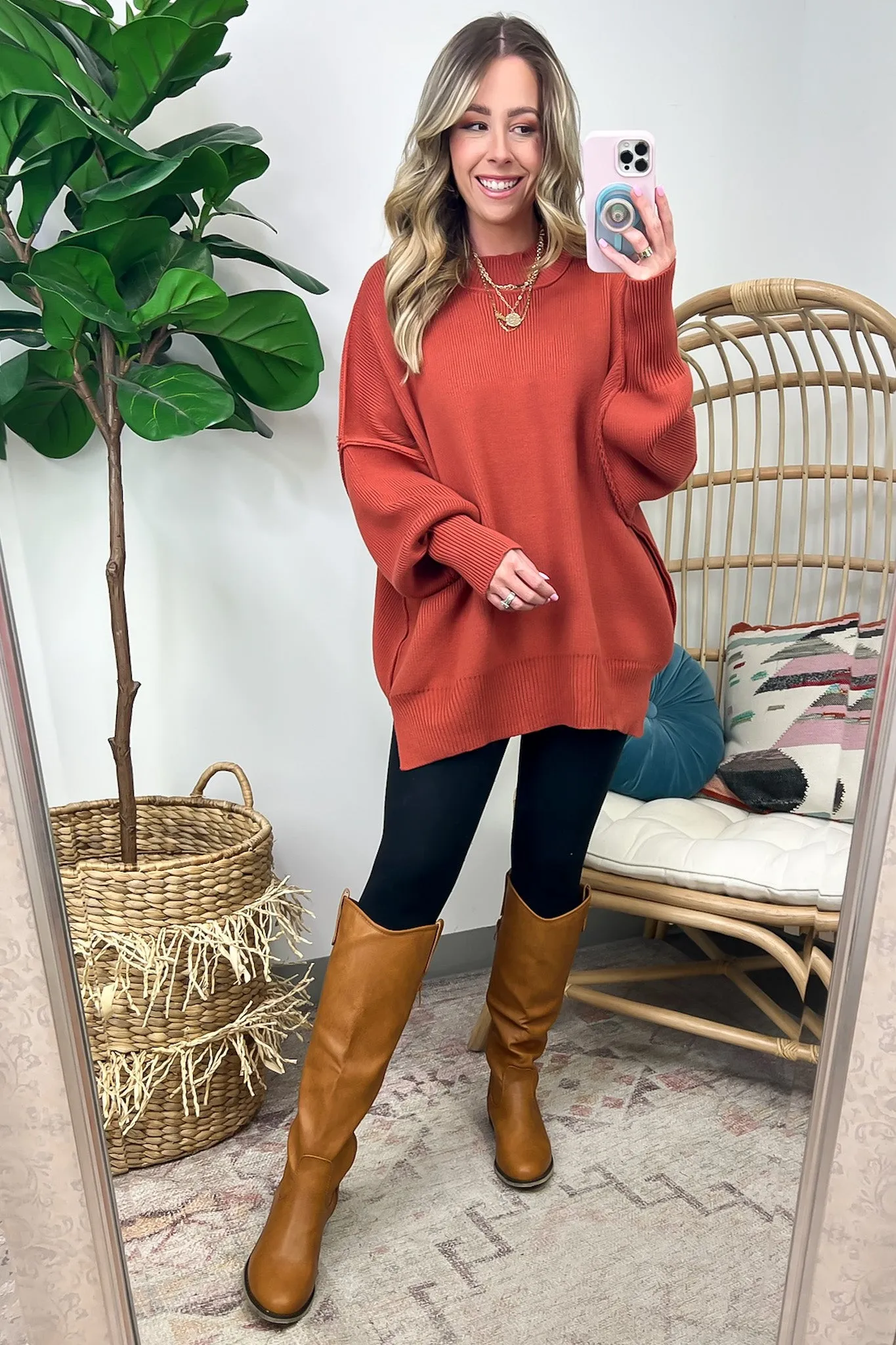 Simple Street Side Slit Oversized Sweater - BACK IN STOCK