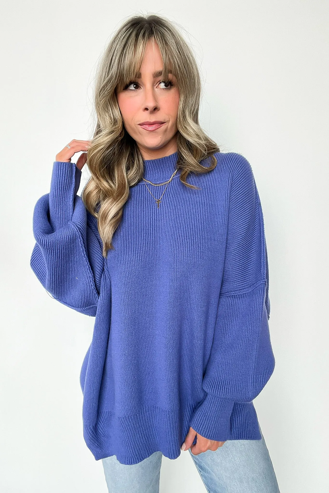Simple Street Side Slit Oversized Sweater - BACK IN STOCK