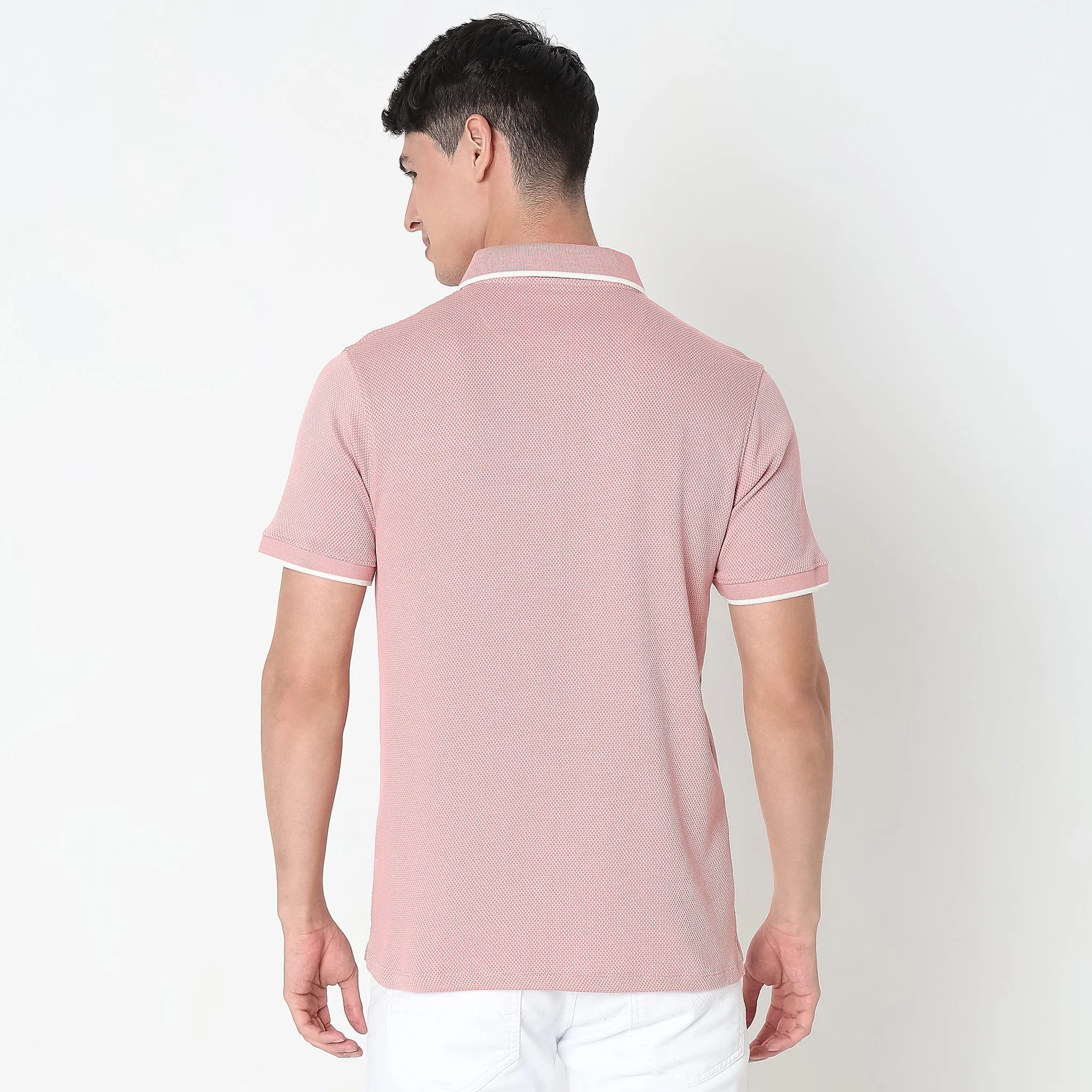 Smart Polo® - Micro Diamond Pop Structure - Zip Neck - Regular Fit Polo T-Shirt - Best Seller