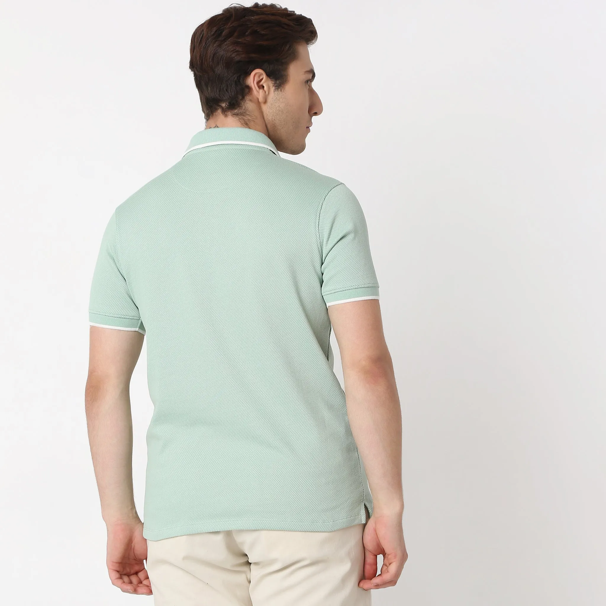 Smart Polo® - Micro Diamond Pop Structure - Zip Neck - Regular Fit Polo T-Shirt - Best Seller