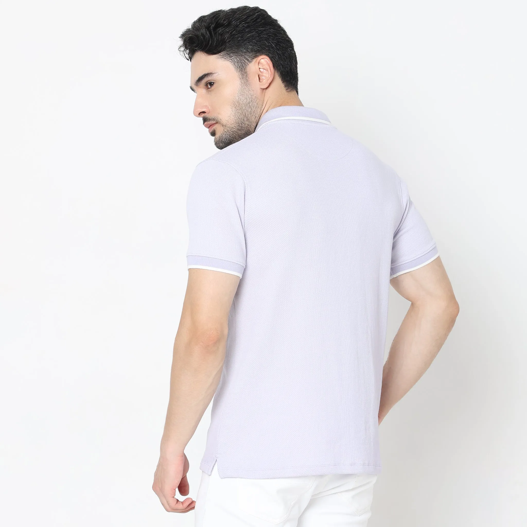 Smart Polo® - Micro Diamond Pop Structure - Zip Neck - Regular Fit Polo T-Shirt - Best Seller