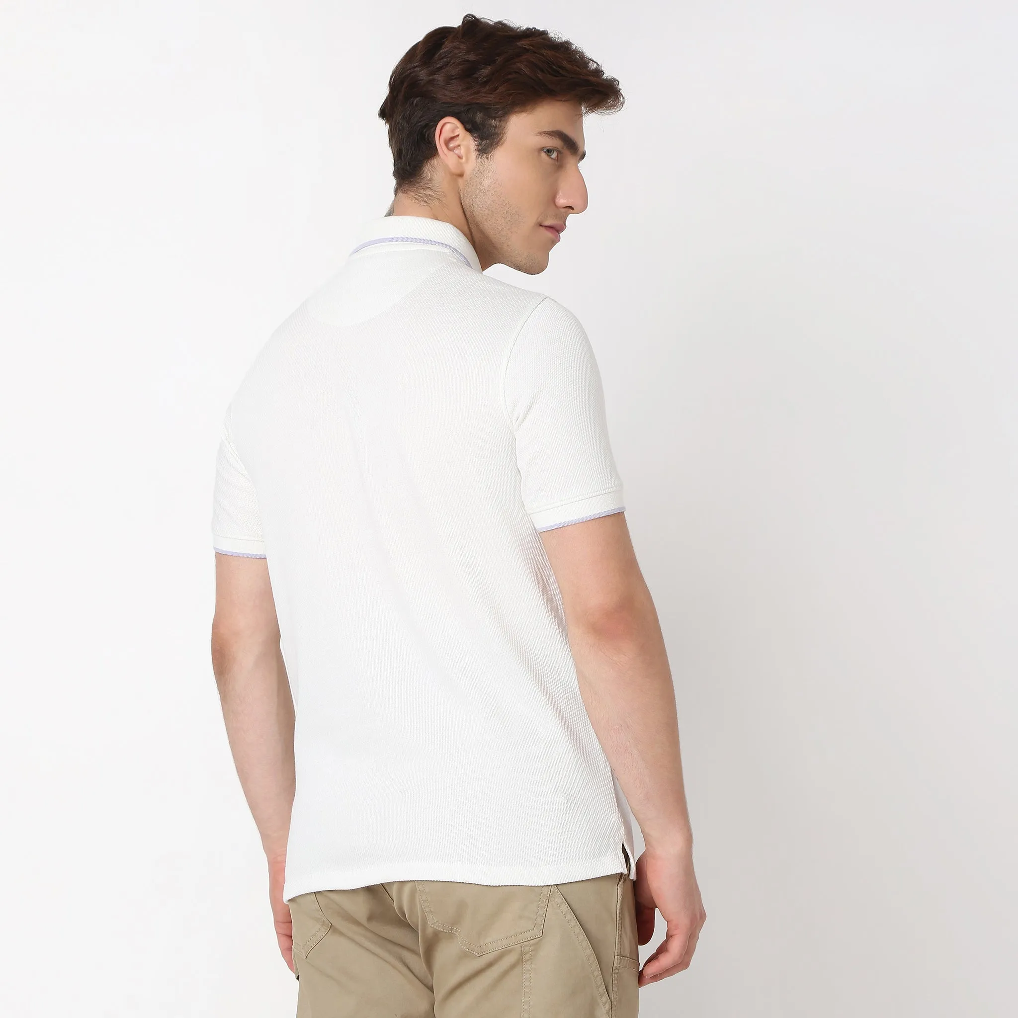 Smart Polo® - Micro Diamond Pop Structure - Zip Neck - Regular Fit Polo T-Shirt - Best Seller