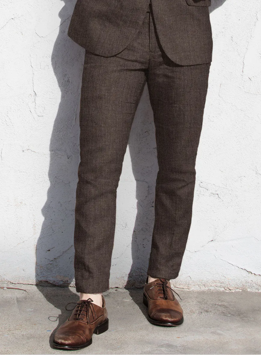 Solbiati Twill Brown Linen Pants
