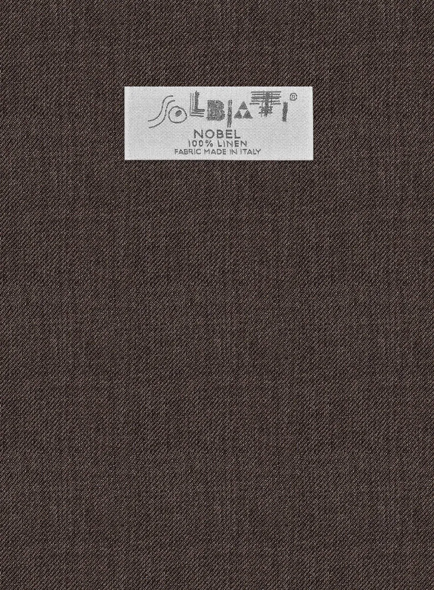 Solbiati Twill Brown Linen Pants