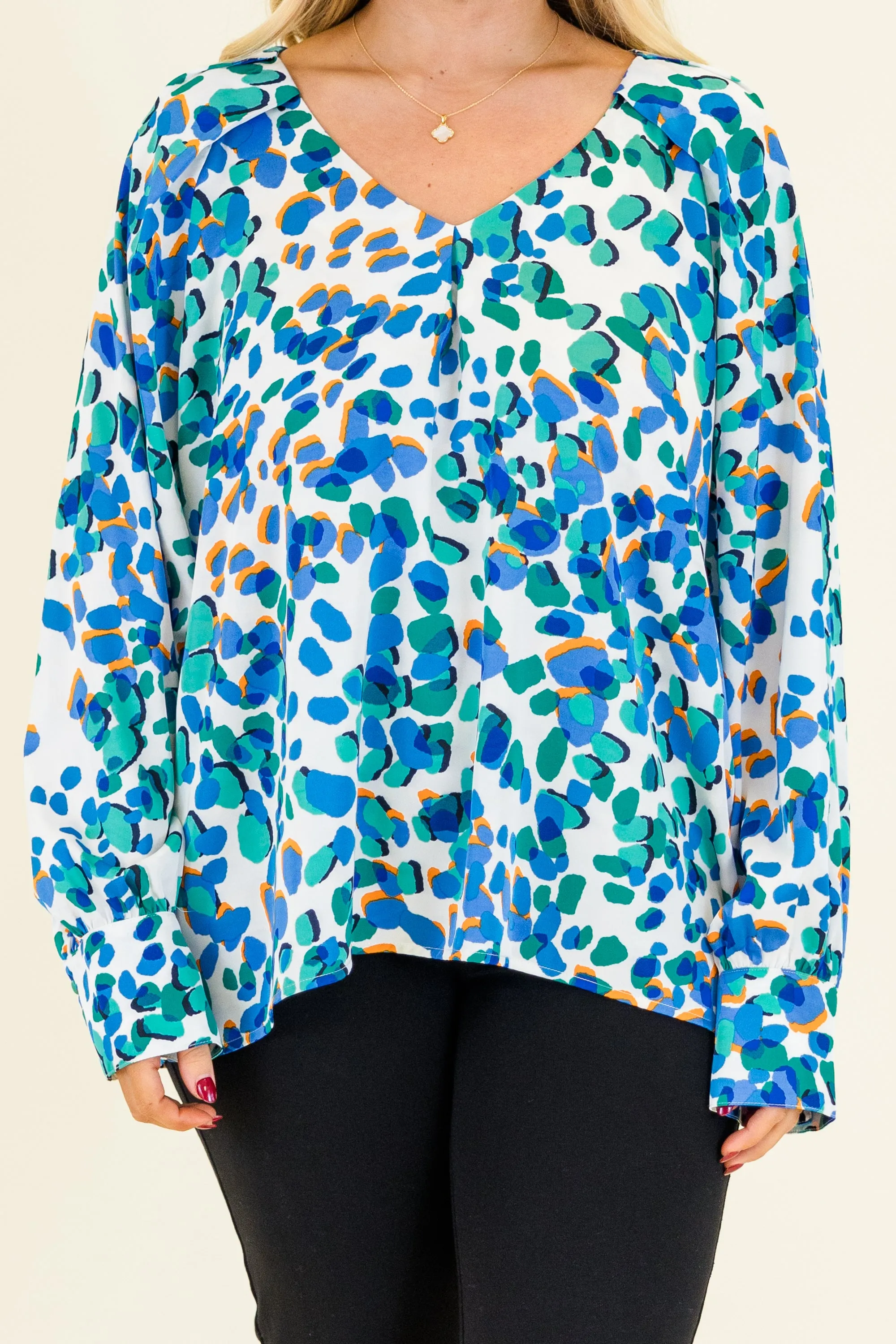 Splashes Of Color Blouse, Blue