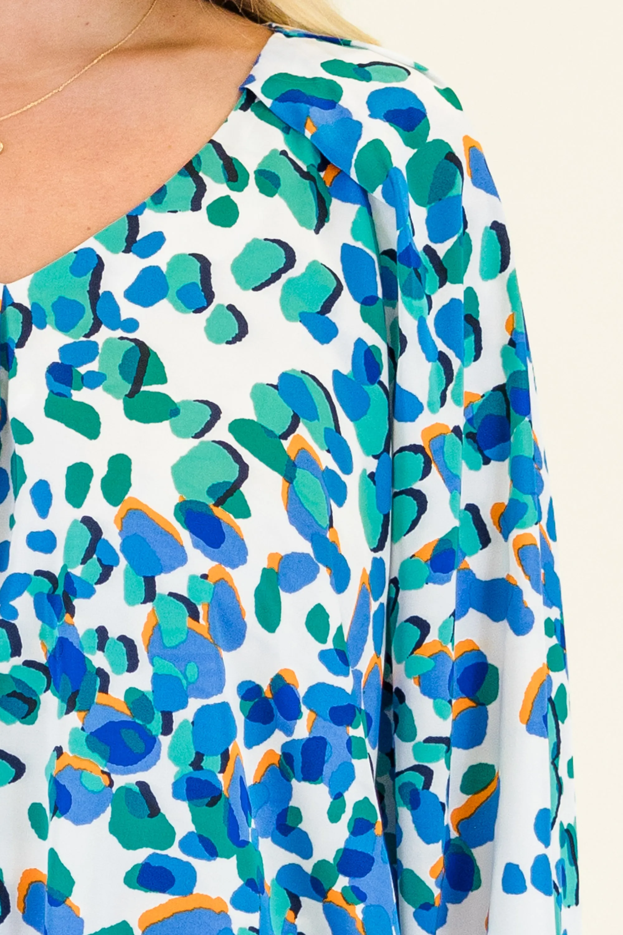 Splashes Of Color Blouse, Blue