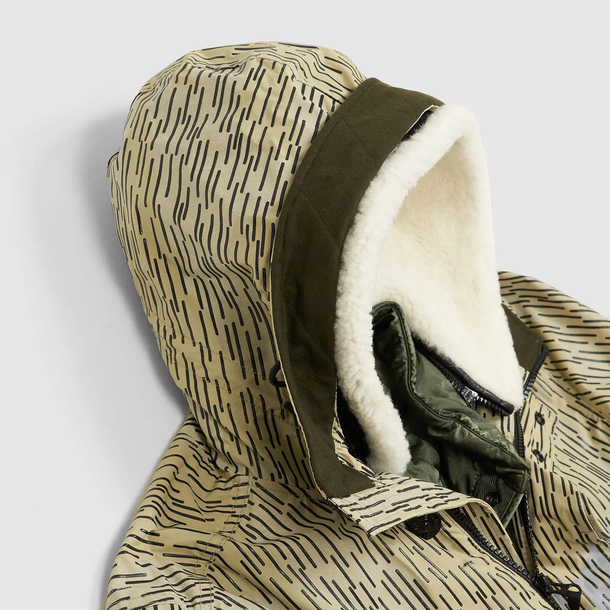 Stone Island Naslan Light Watro Rain Camo Reflective Parka Coat With Detachable Lining