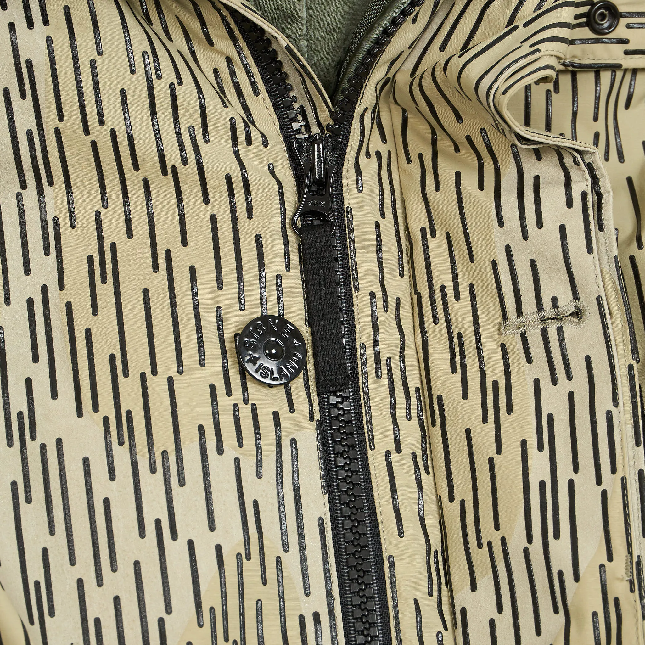 Stone Island Naslan Light Watro Rain Camo Reflective Parka Coat With Detachable Lining