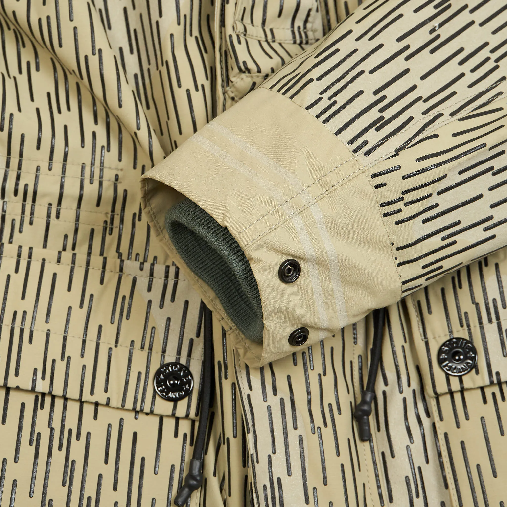 Stone Island Naslan Light Watro Rain Camo Reflective Parka Coat With Detachable Lining
