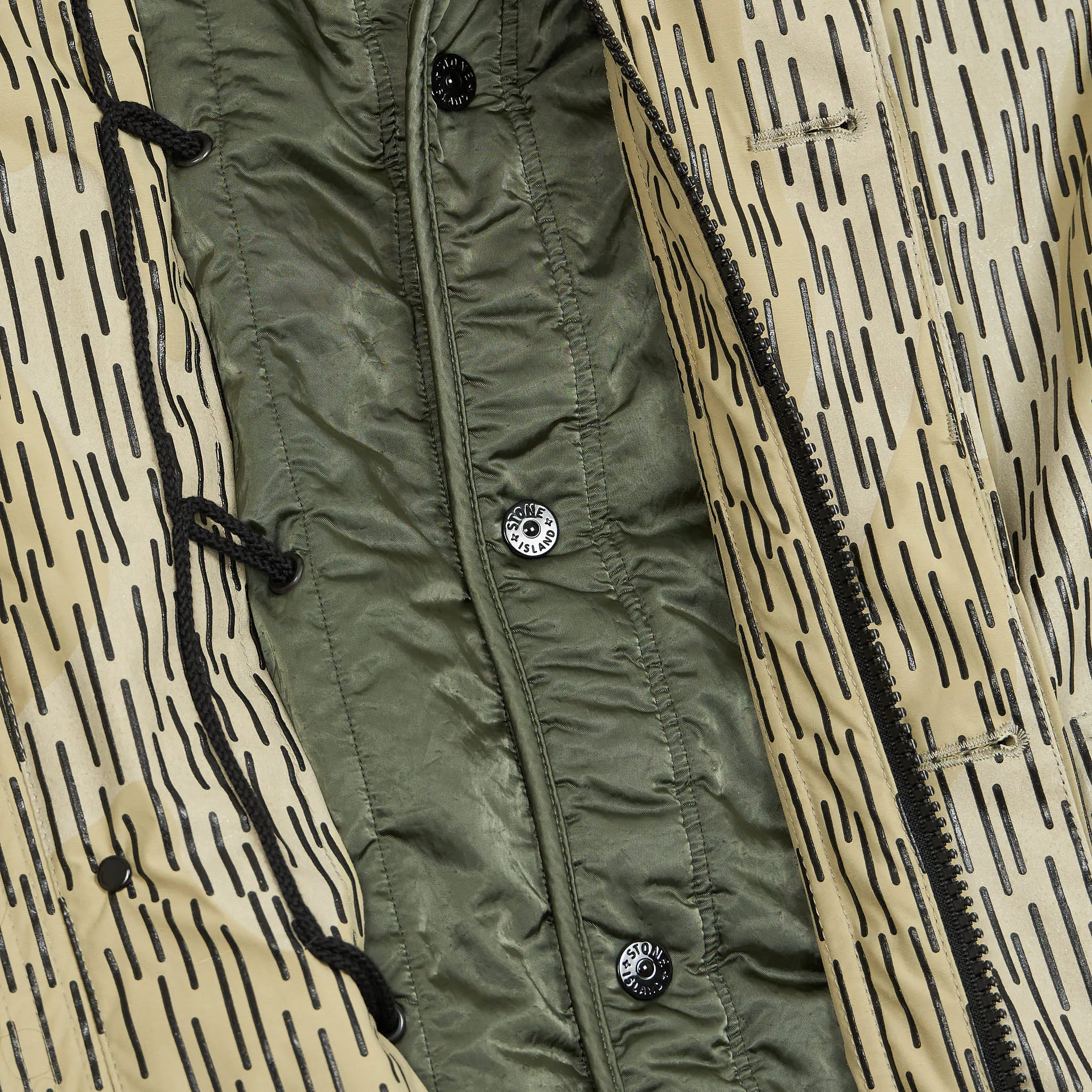 Stone Island Naslan Light Watro Rain Camo Reflective Parka Coat With Detachable Lining