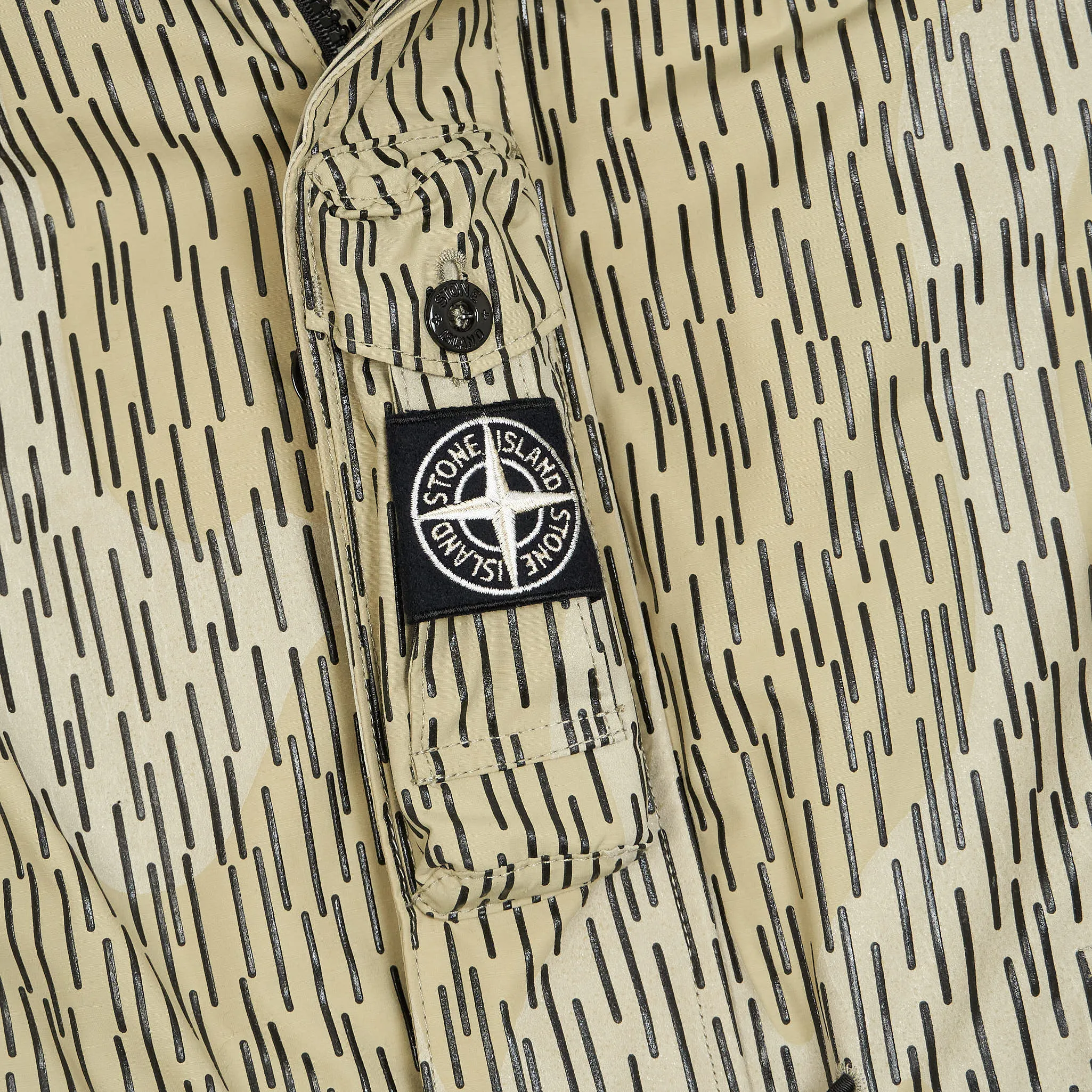 Stone Island Naslan Light Watro Rain Camo Reflective Parka Coat With Detachable Lining