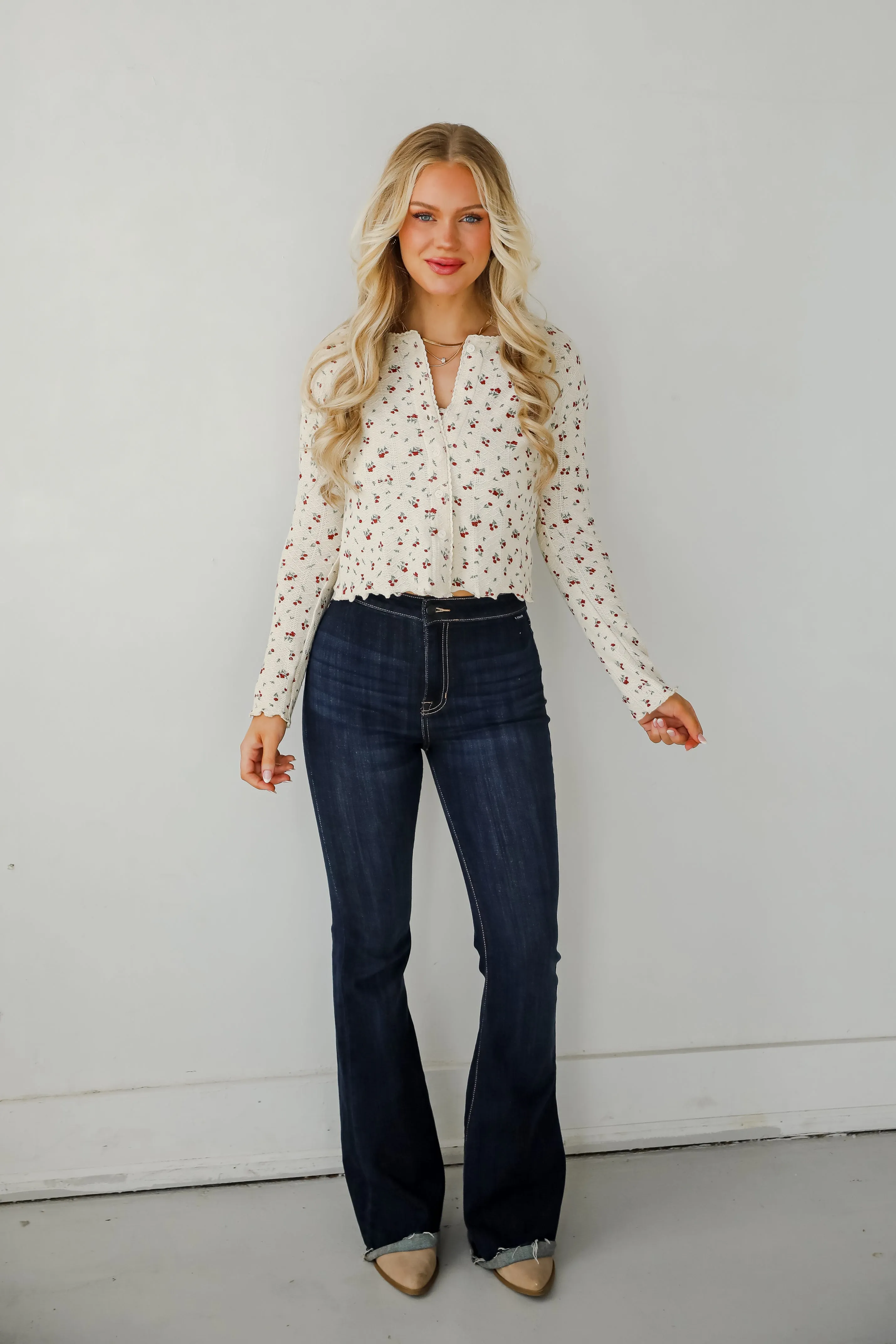 Stop And Smell The Roses Ivory Floral Cardigan