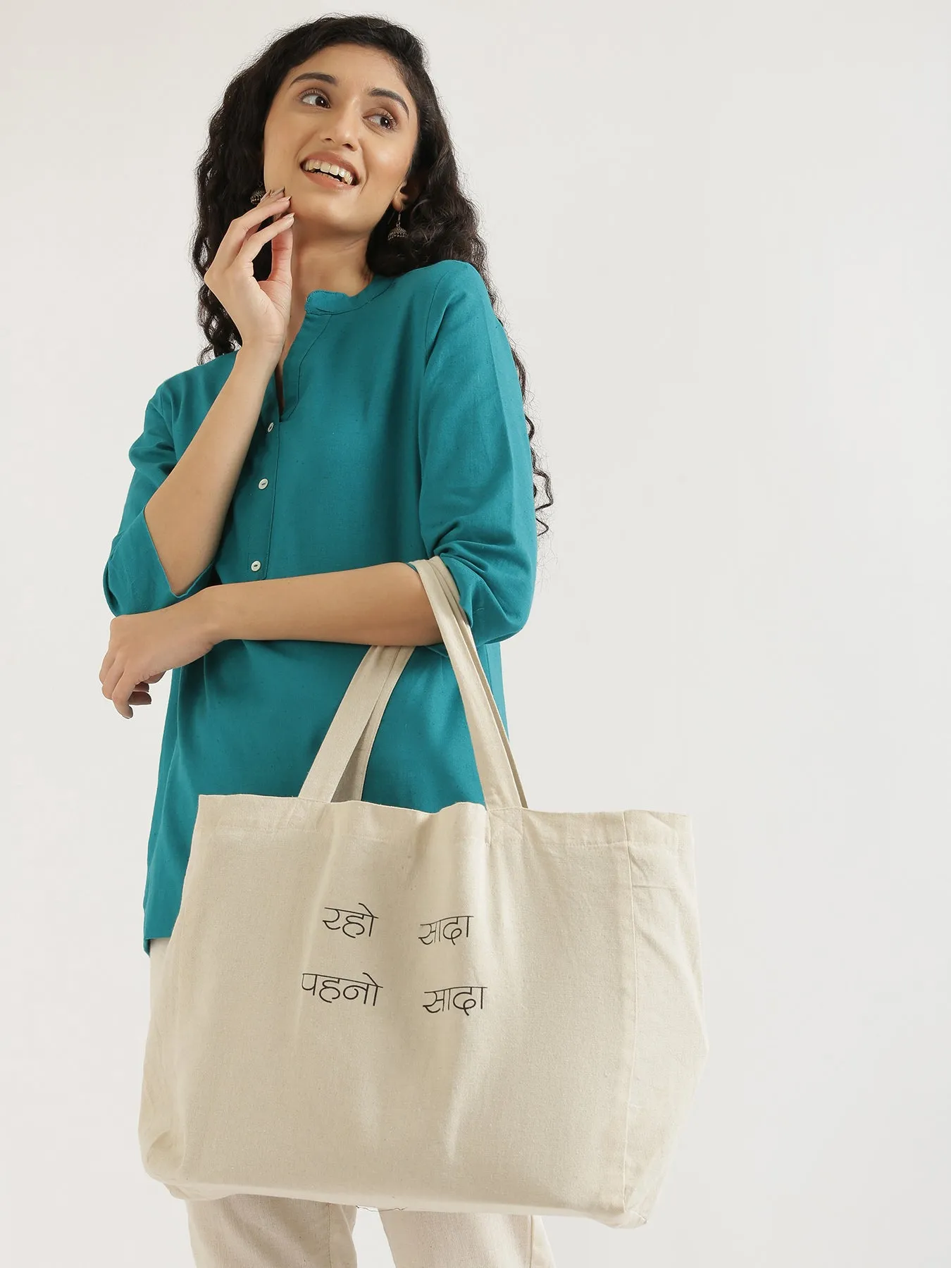 Teal Airy Linen Short Kurta