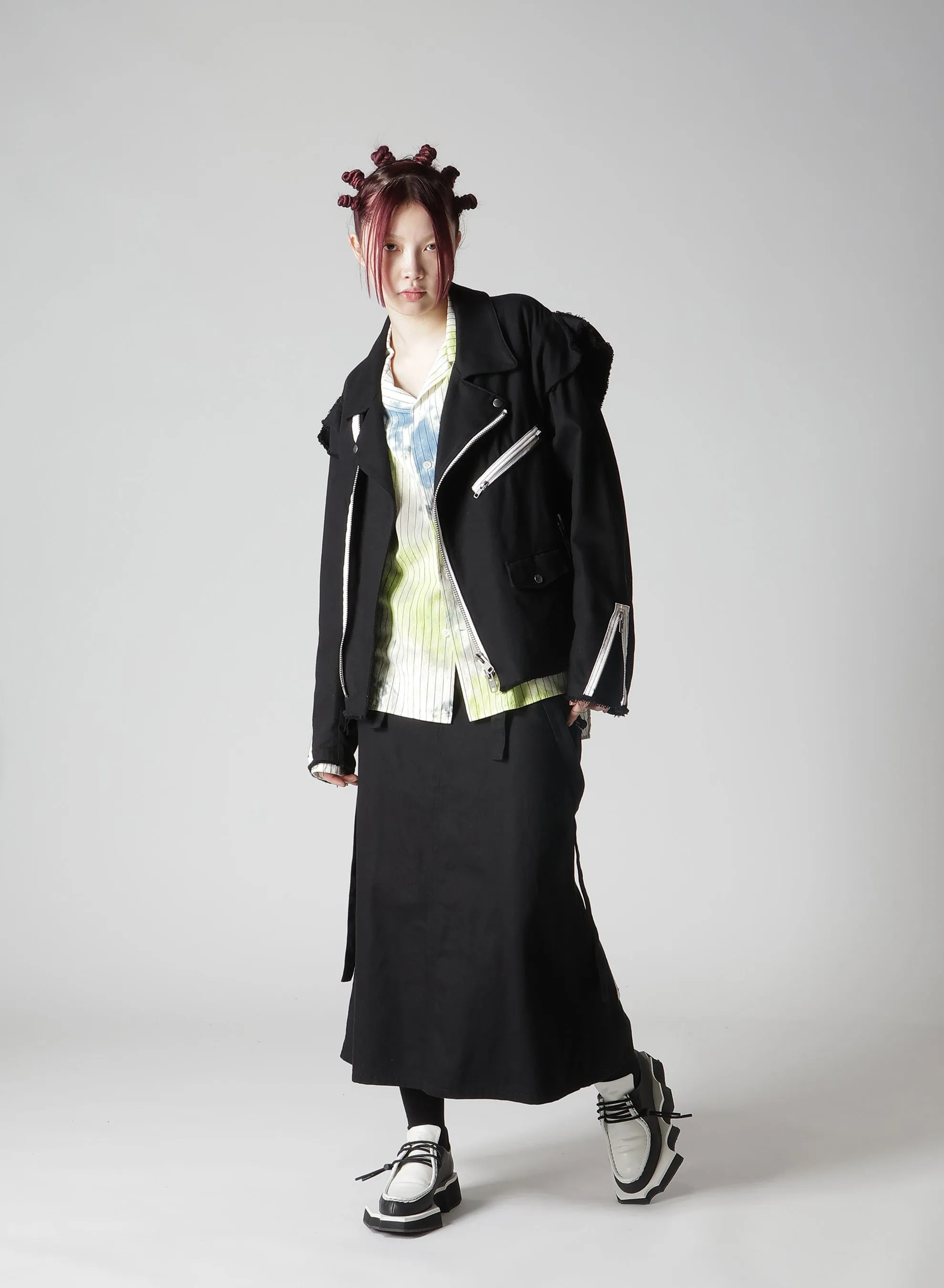 UNEVEN PAINTED OPEN COLLAR SHIRT