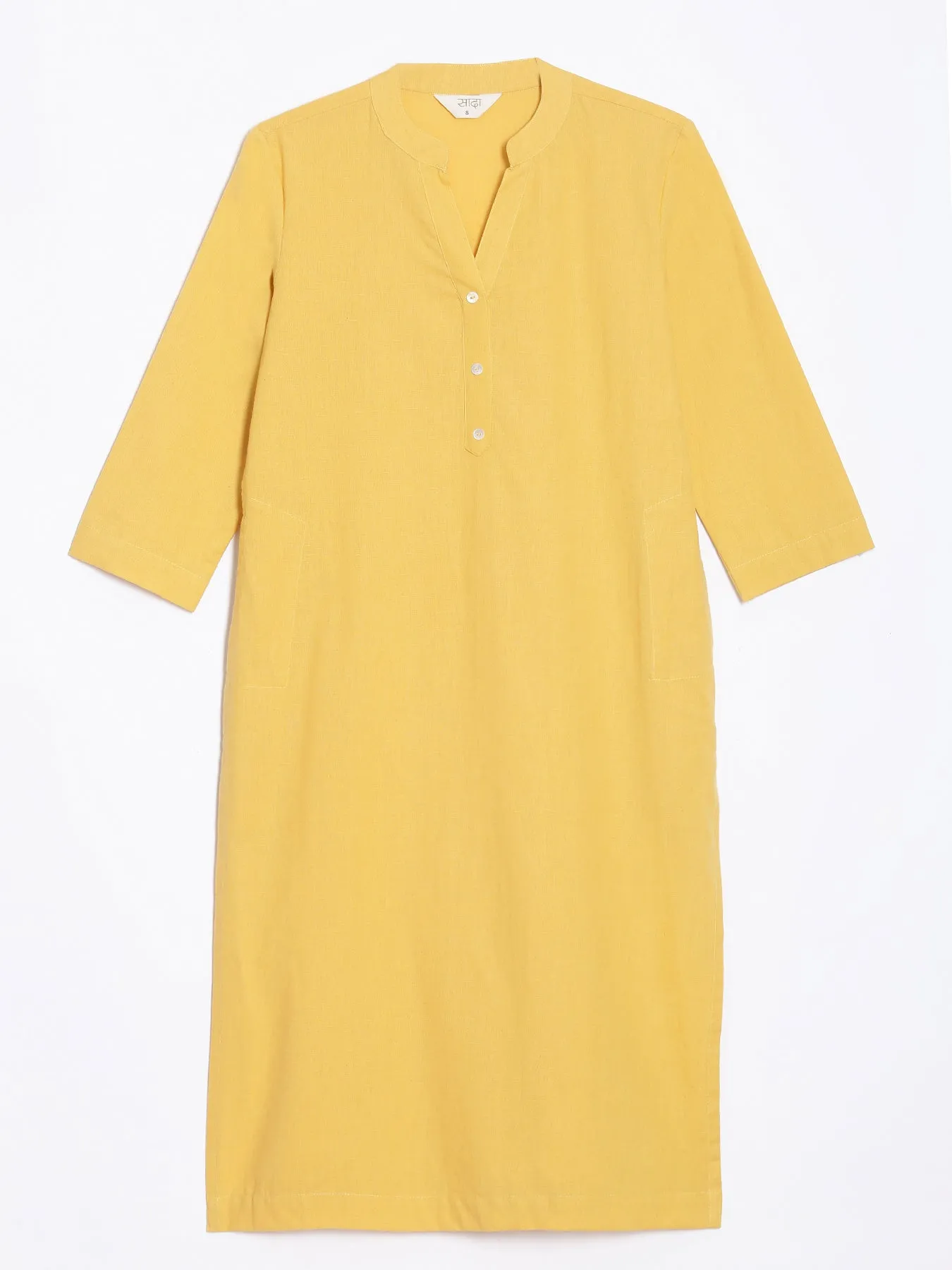 Yellow Airy Linen Long Kurta